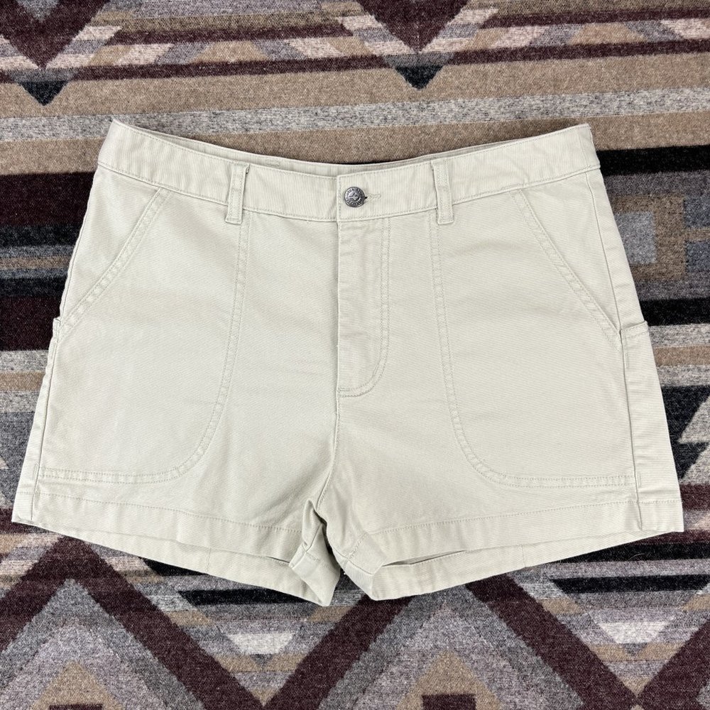 Patagonia Womens Shorts 10 Organic Cotton Tan 2" Inseam Four Pockets Hiking